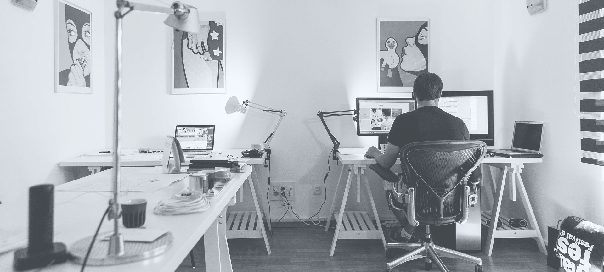 Web designer for Ashford, Kent, at work
